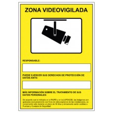 SEÑAL HOMOLOGADA AVISO CAMARAS DE VIGILANCIA 24 HORAS 210x297MM PVC AMARILLO ARCHIVO2000 6172-09 AM (Espera 4 dias) en Huesoi